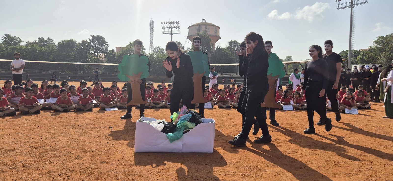Students planting saplings on World Environment Day