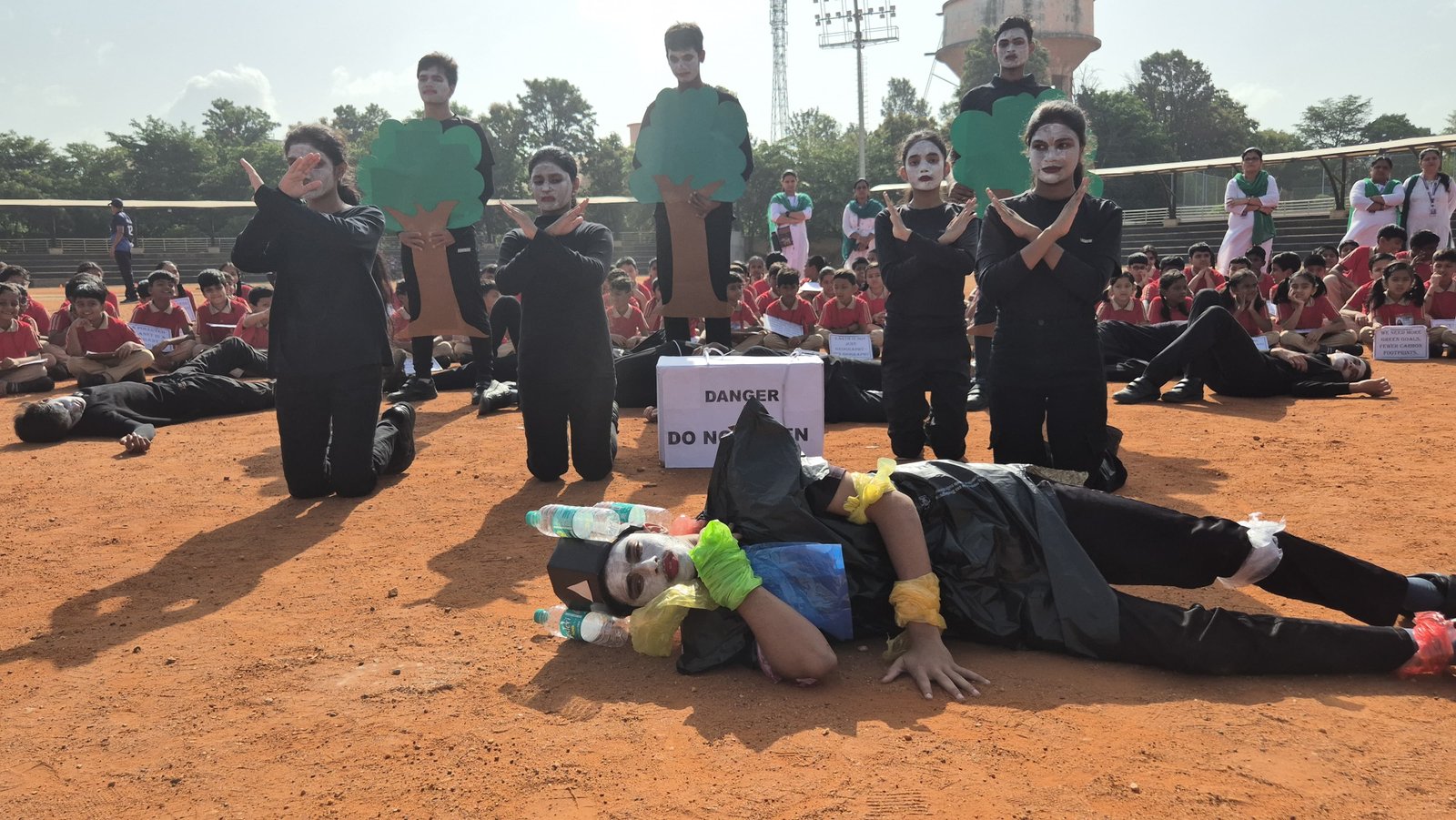 Students planting saplings on World Environment Day