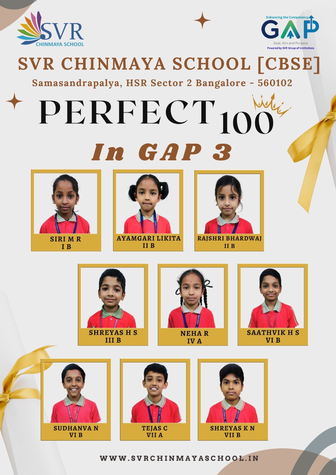 GAP Test Top 3 Achievers