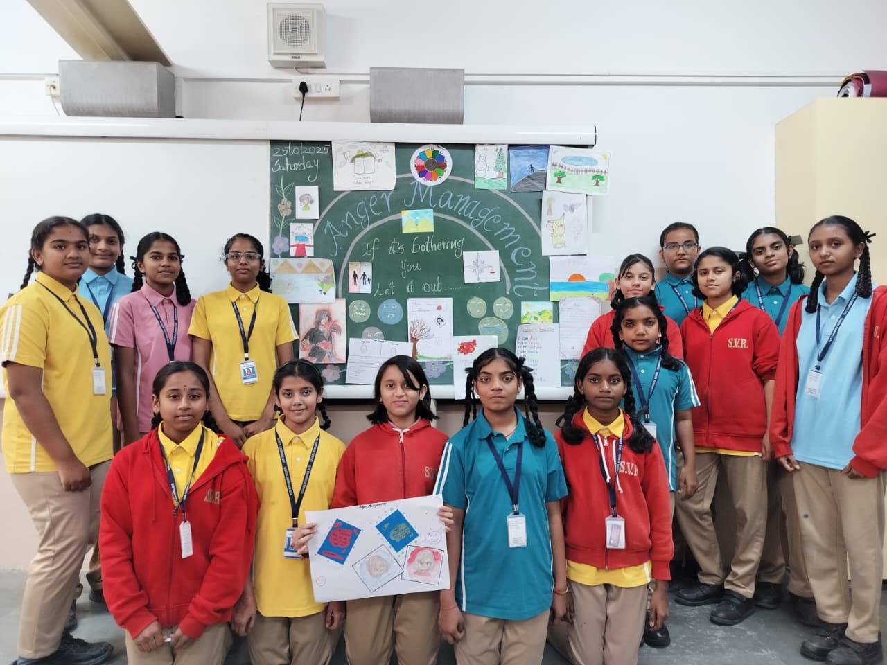 Grade 6 to 8 students participating in Anger Management Challenge